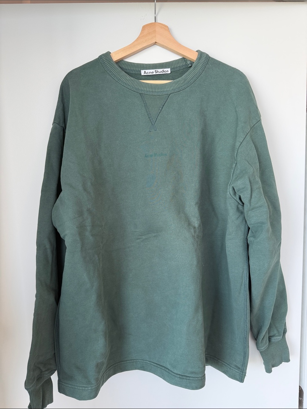 Acne Studios Men's Crewneck Sweatshirt in Sage Green